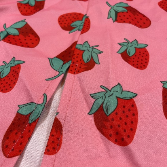 Strawberry pink, mini skirt size large cottage core Y2K vintage retro print - Picture 3 of 9